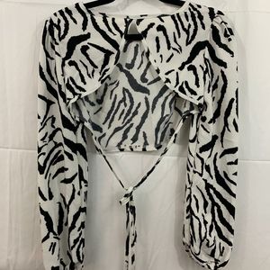 Open Back Printed Top